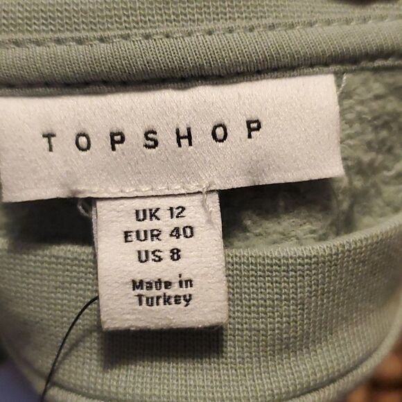 TopShop Women's Size 8 Sage Copenhagen Lace Ruffle Sweatshirt - Picture 5 of 8